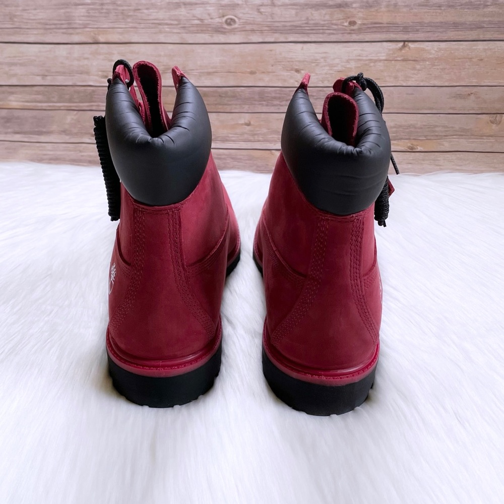 Timberland Men’s Premium 6 Inch Waterproof Dark Red Boots - Picture 3 of 8